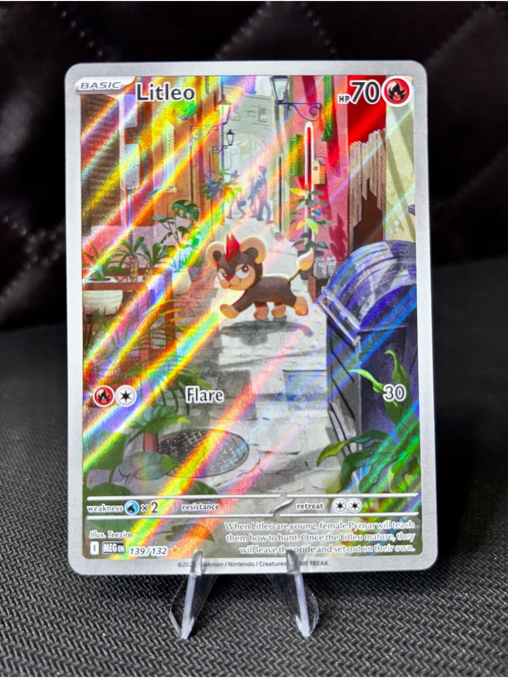 Litleo PokĂŠmon Illustration Rare Mega Evolution - NM